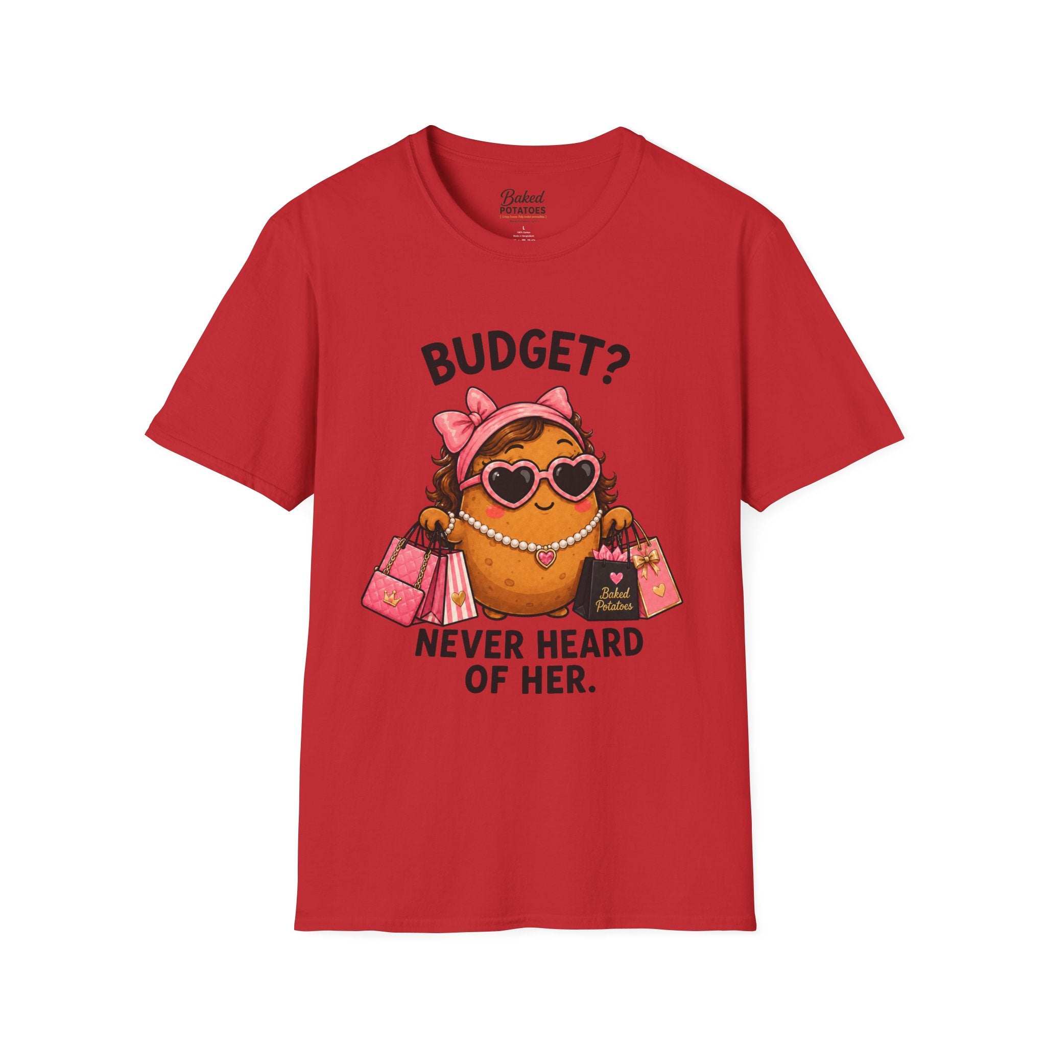 Budget? Never Heard of Her T-Shirt | Cute Shopper Illustration