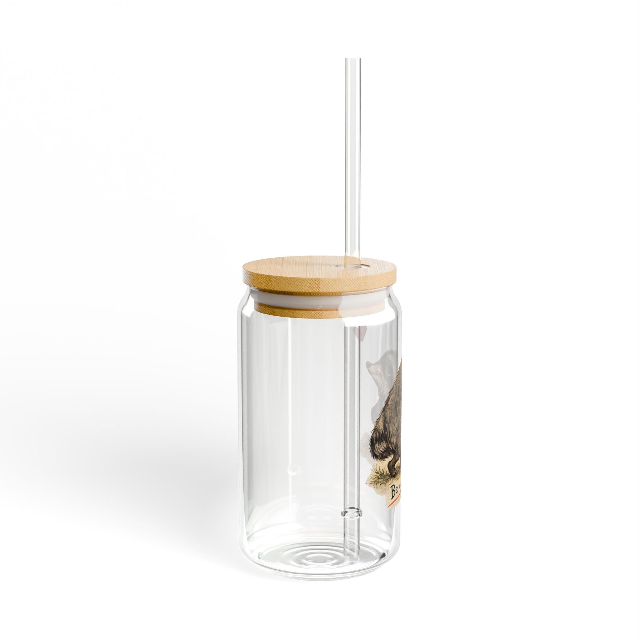 Jimothy the Seattle Cryptid Raccoon Glass  I Love Heart Jimothy | Bamboo lid and straw Can Shaped Sipper