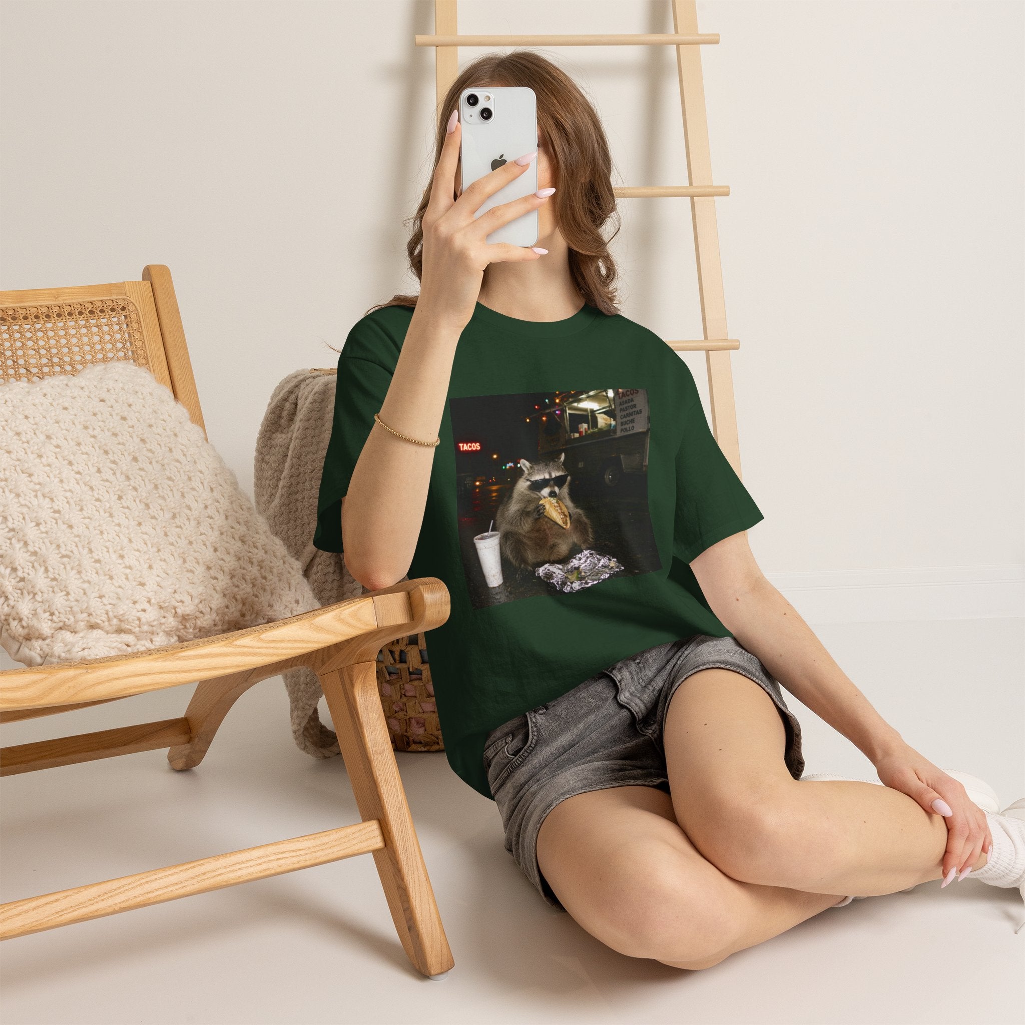 Raccoon Midnight Snack T-Shirt – Funny Urban Animal Photo Tee