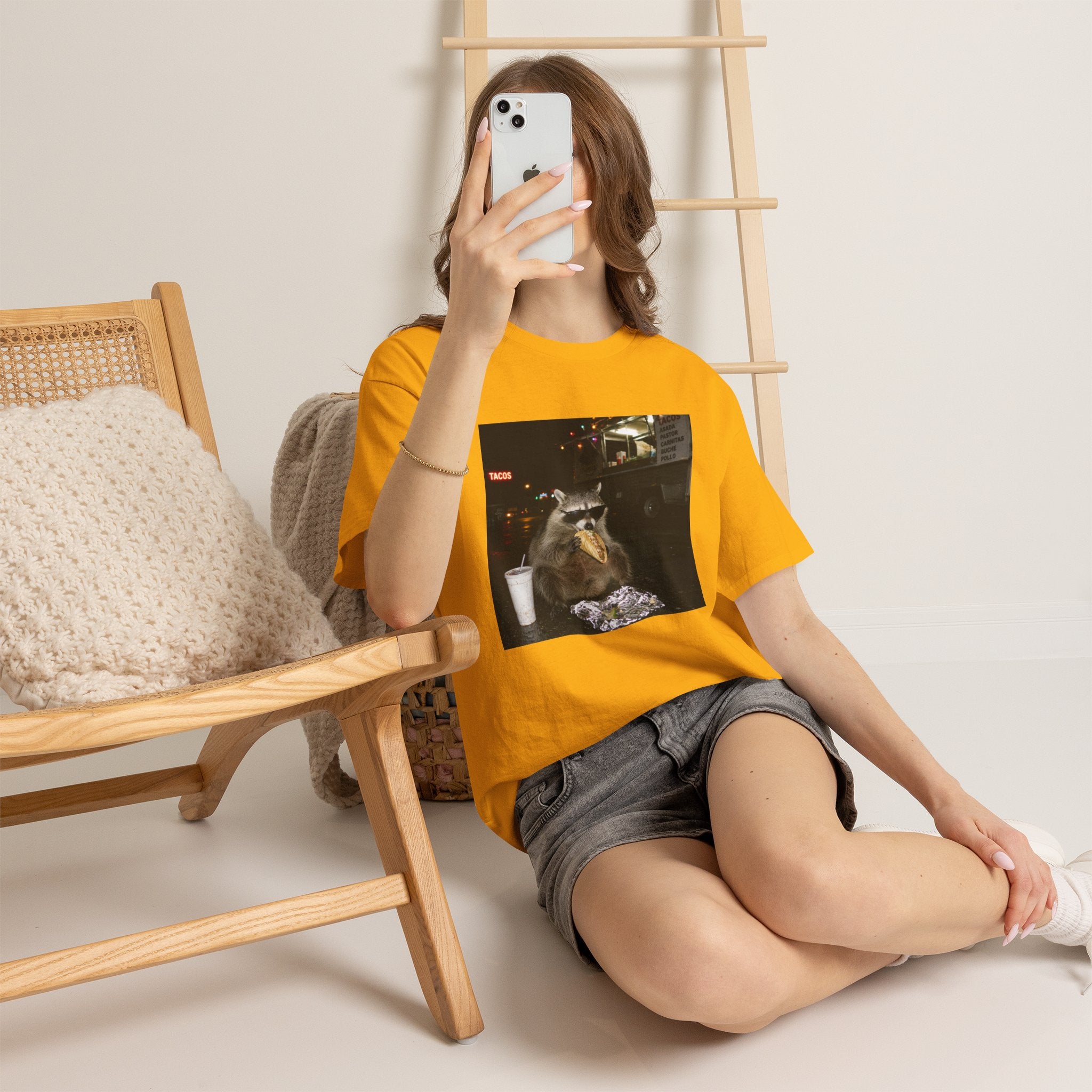 Raccoon Midnight Snack T-Shirt – Funny Urban Animal Photo Tee