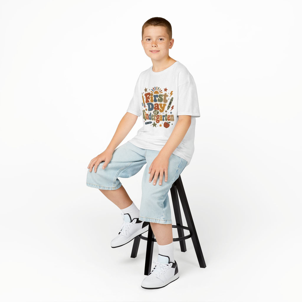 First Day of Kindergarten Boy Shirt, Retro Kindergarten Tee, Back to School Shirt, Groovy Neutral School Tee, Kids First Day Outfit for Boys