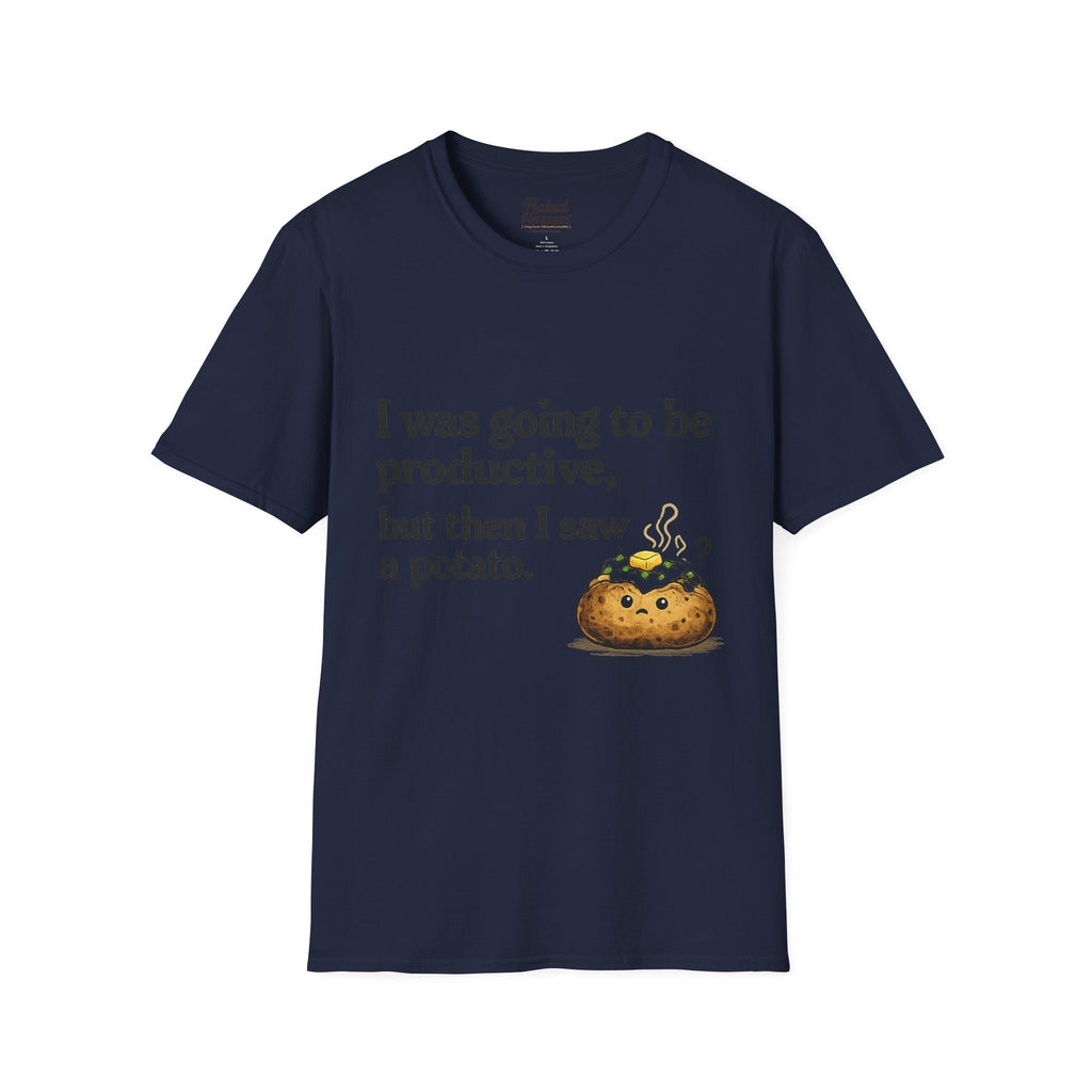 ADHD Funny Potato Tee – “I was going to be productive, but then I saw a potato.” Graphic T-Shirt