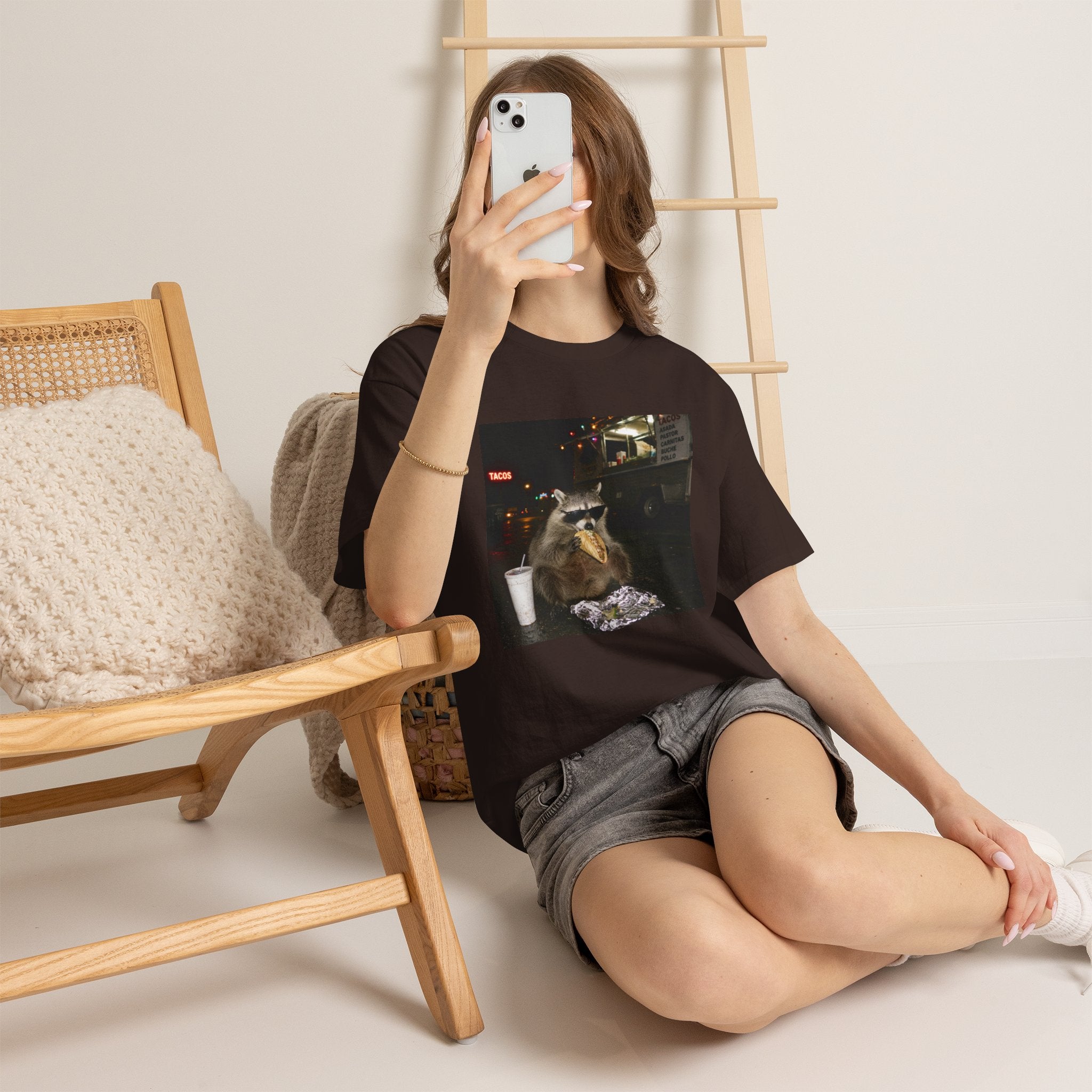 Raccoon Midnight Snack T-Shirt – Funny Urban Animal Photo Tee