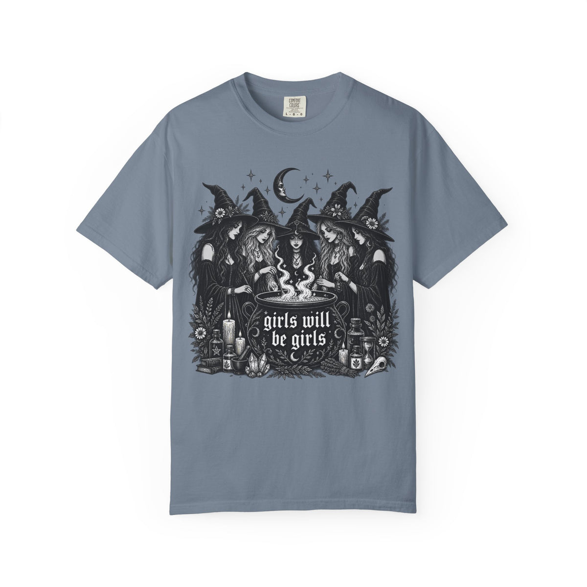 Comfort Colors Girls Will Be Girls Witch Tshirt, Vintage Halloween Women Shirt, Feminist Witch Shirt,Feminist Shirt