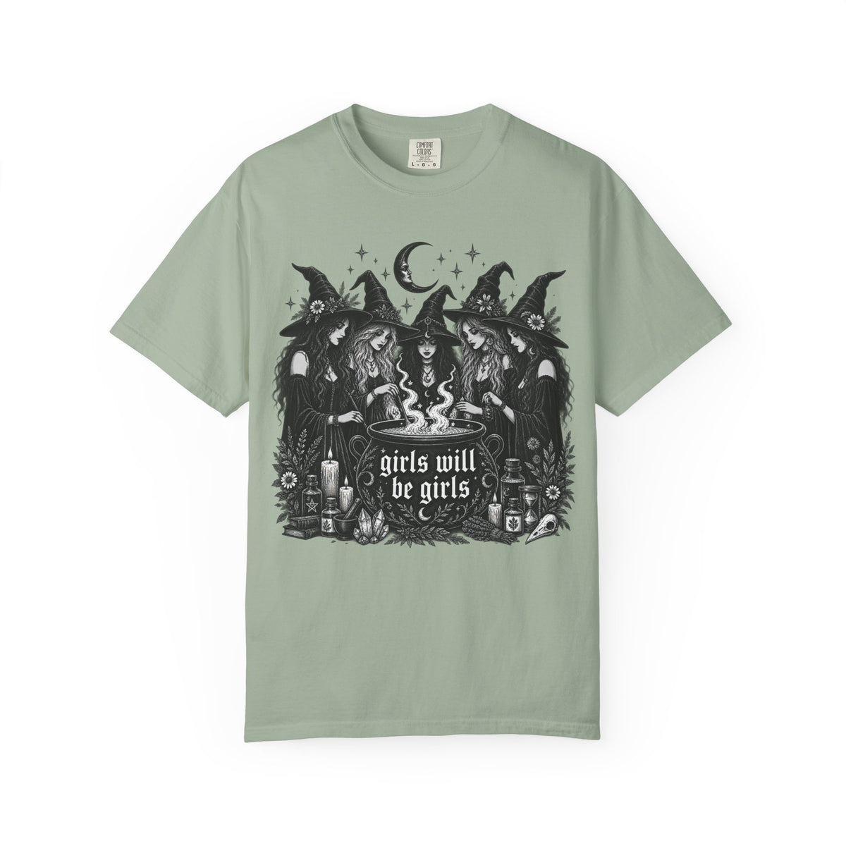 Comfort Colors Girls Will Be Girls Witch Tshirt, Vintage Halloween Women Shirt, Feminist Witch Shirt,Feminist Shirt