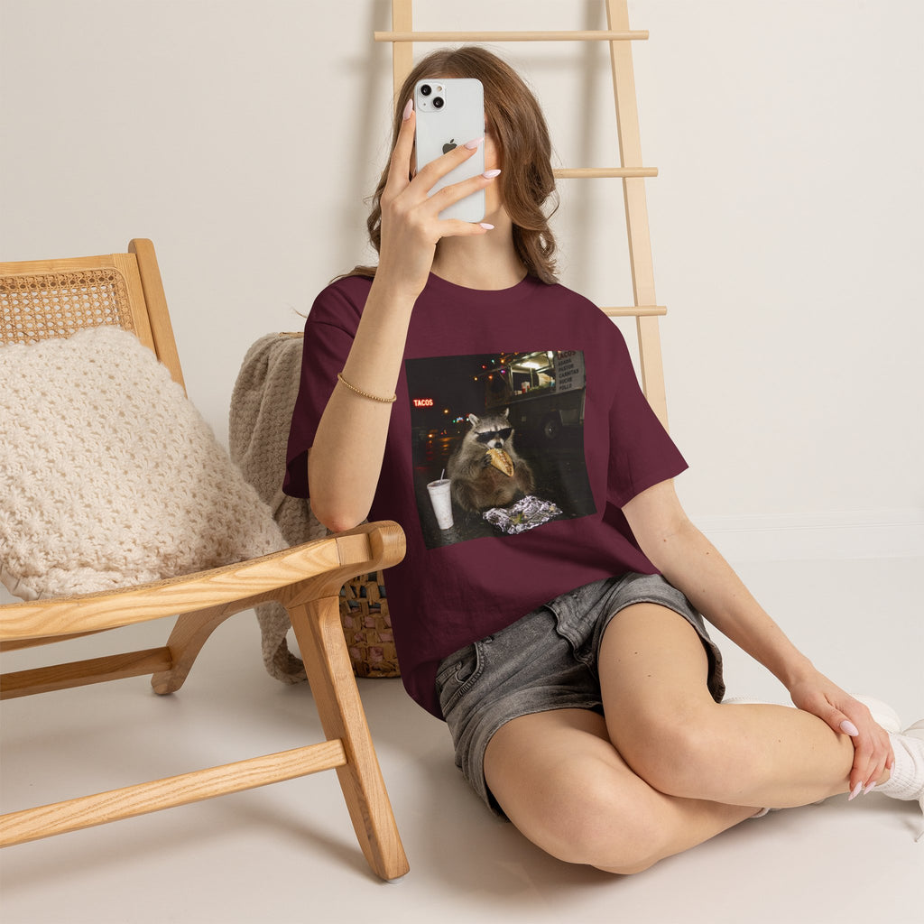 Raccoon Midnight Snack T-Shirt – Funny Urban Animal Photo Tee