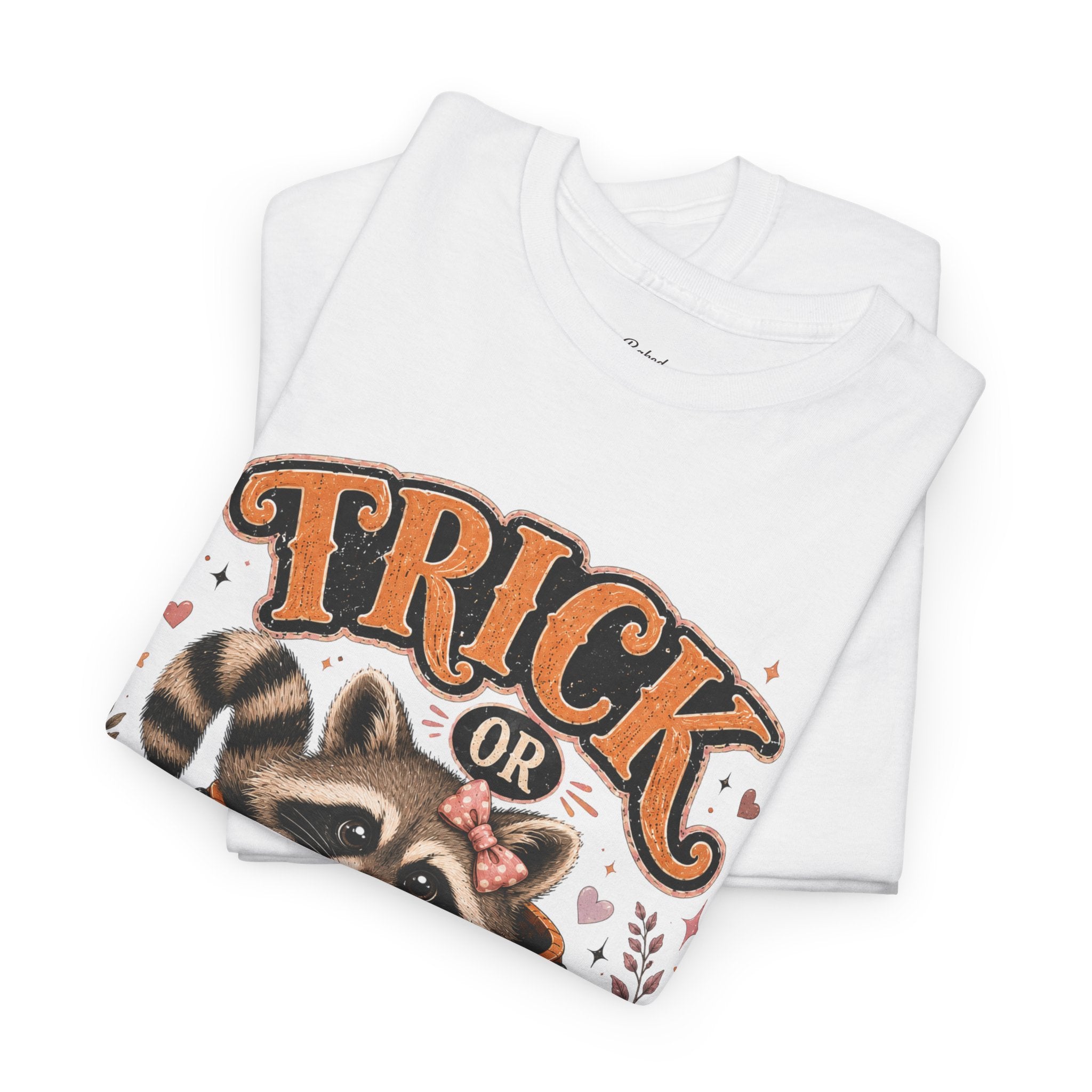 Trick or Trash Halloween T-Shirt — Pumpkin, Raccoon & Jack-o'-Lantern Candy Graphic