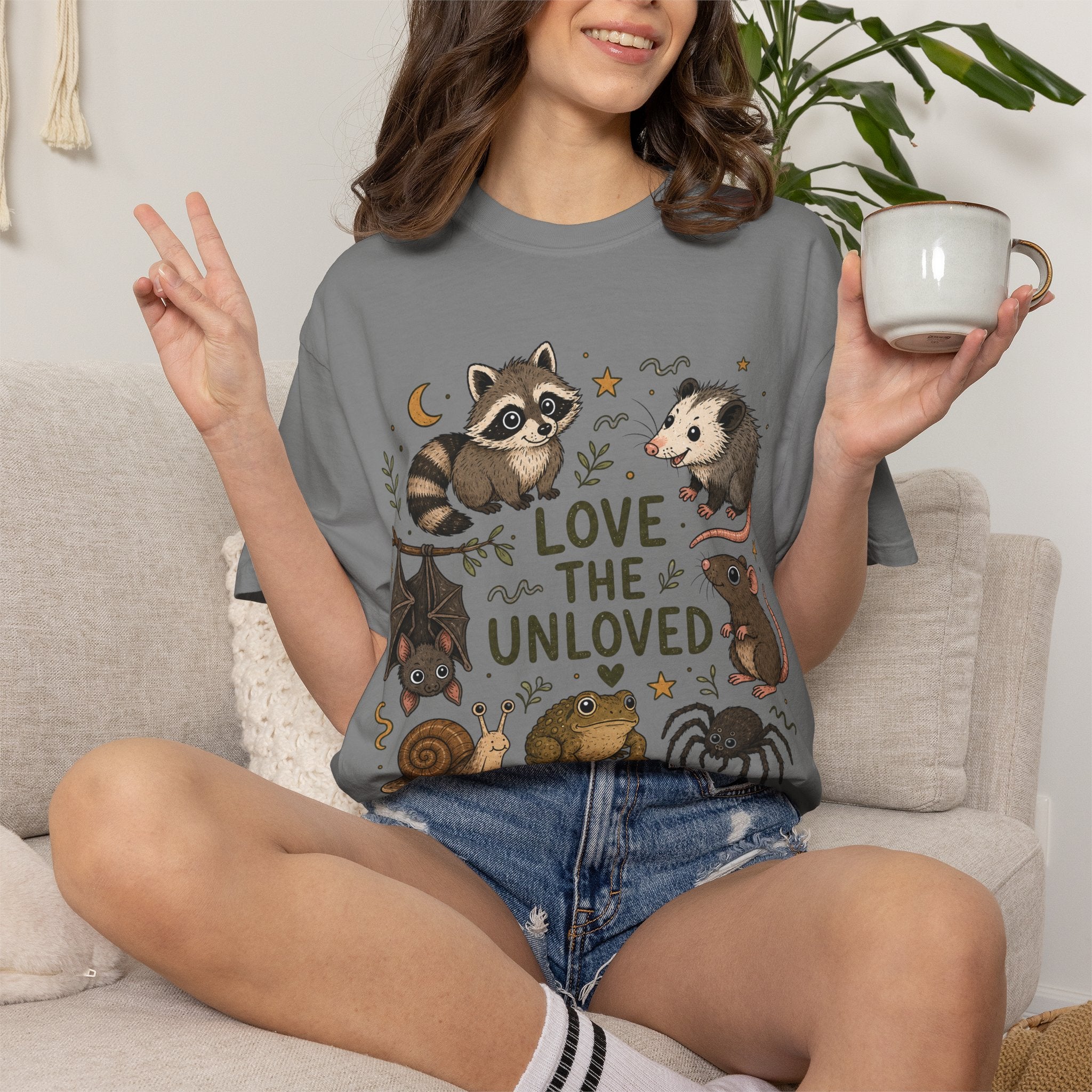 Love the Unloved T-Shirt — Cute Raccoon & Night Critters Tee