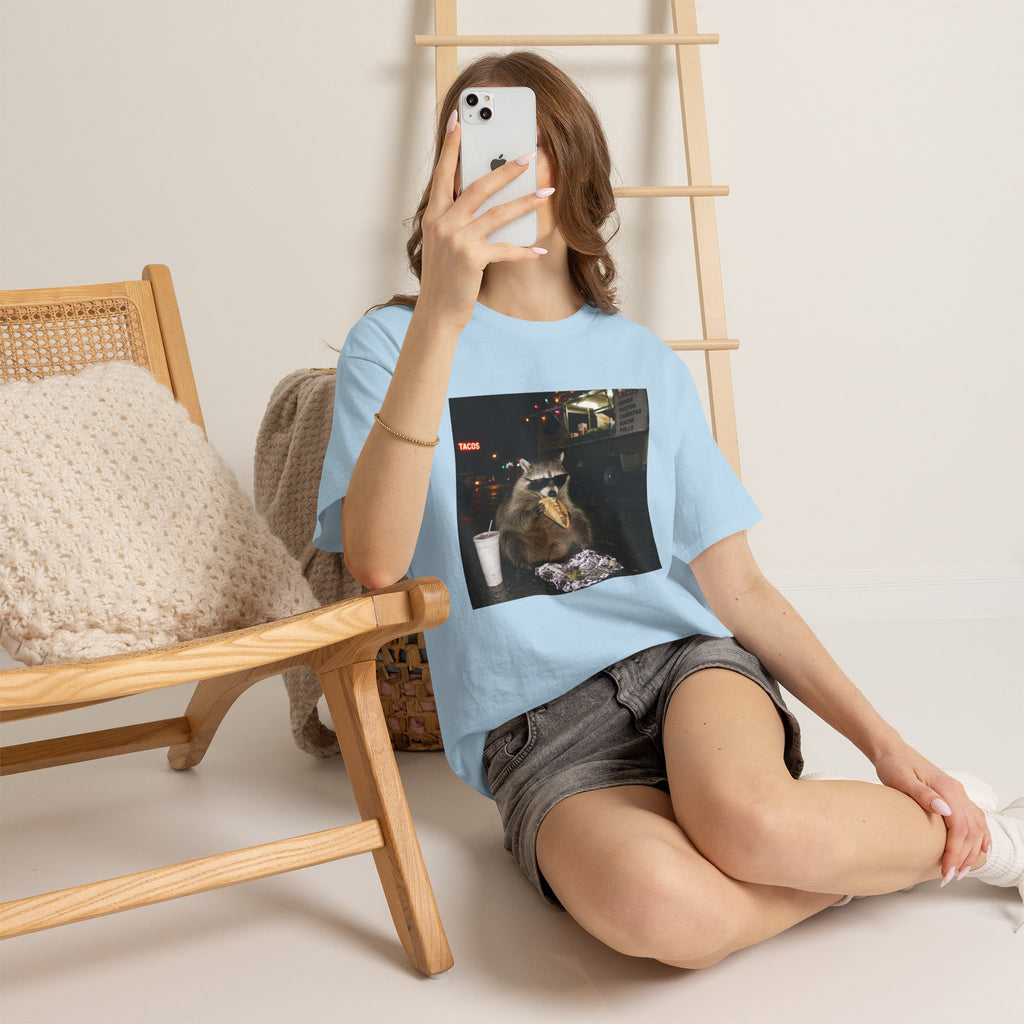 Raccoon Midnight Snack T-Shirt – Funny Urban Animal Photo Tee