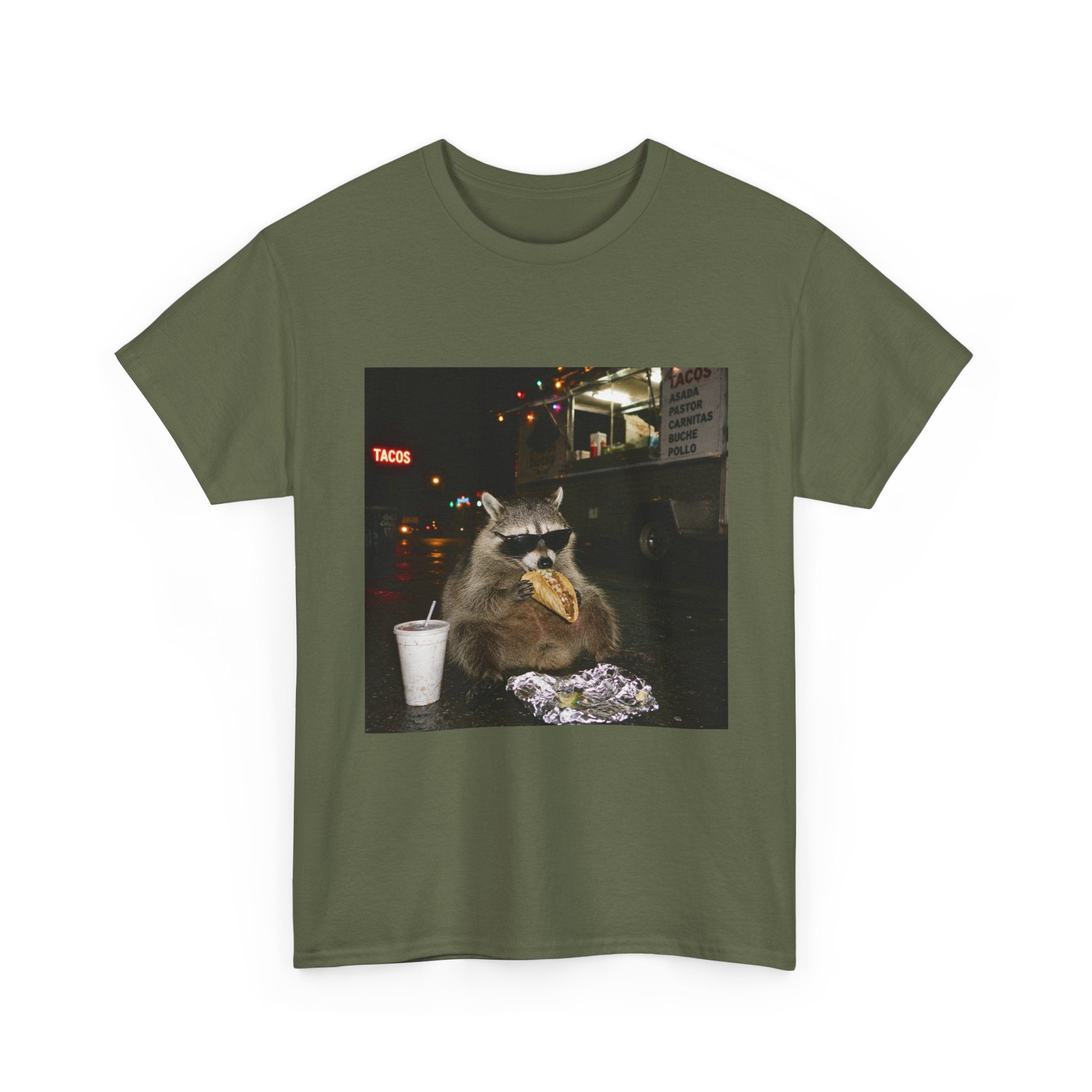 Raccoon Midnight Snack T-Shirt – Funny Urban Animal Photo Tee