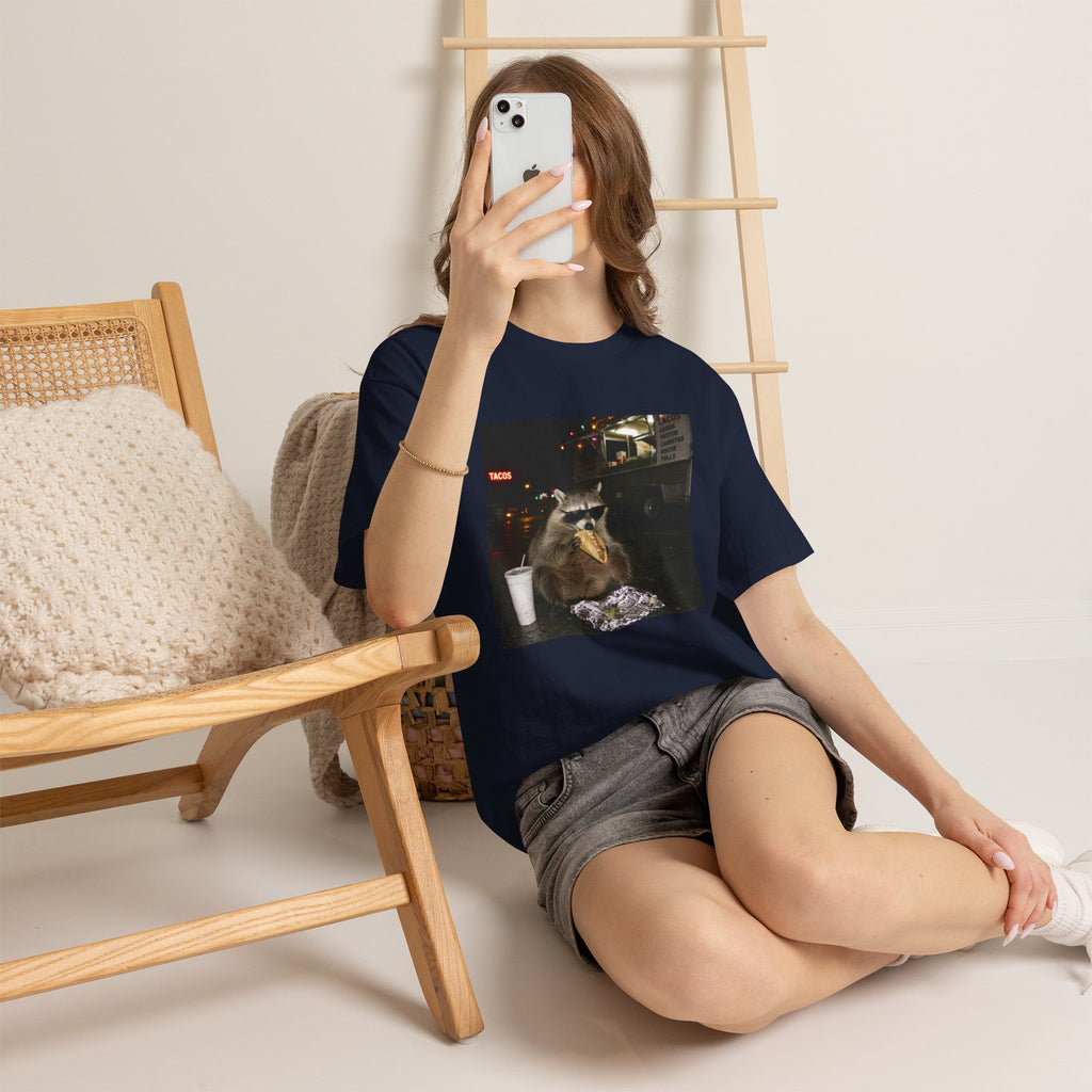 Raccoon Midnight Snack T-Shirt – Funny Urban Animal Photo Tee