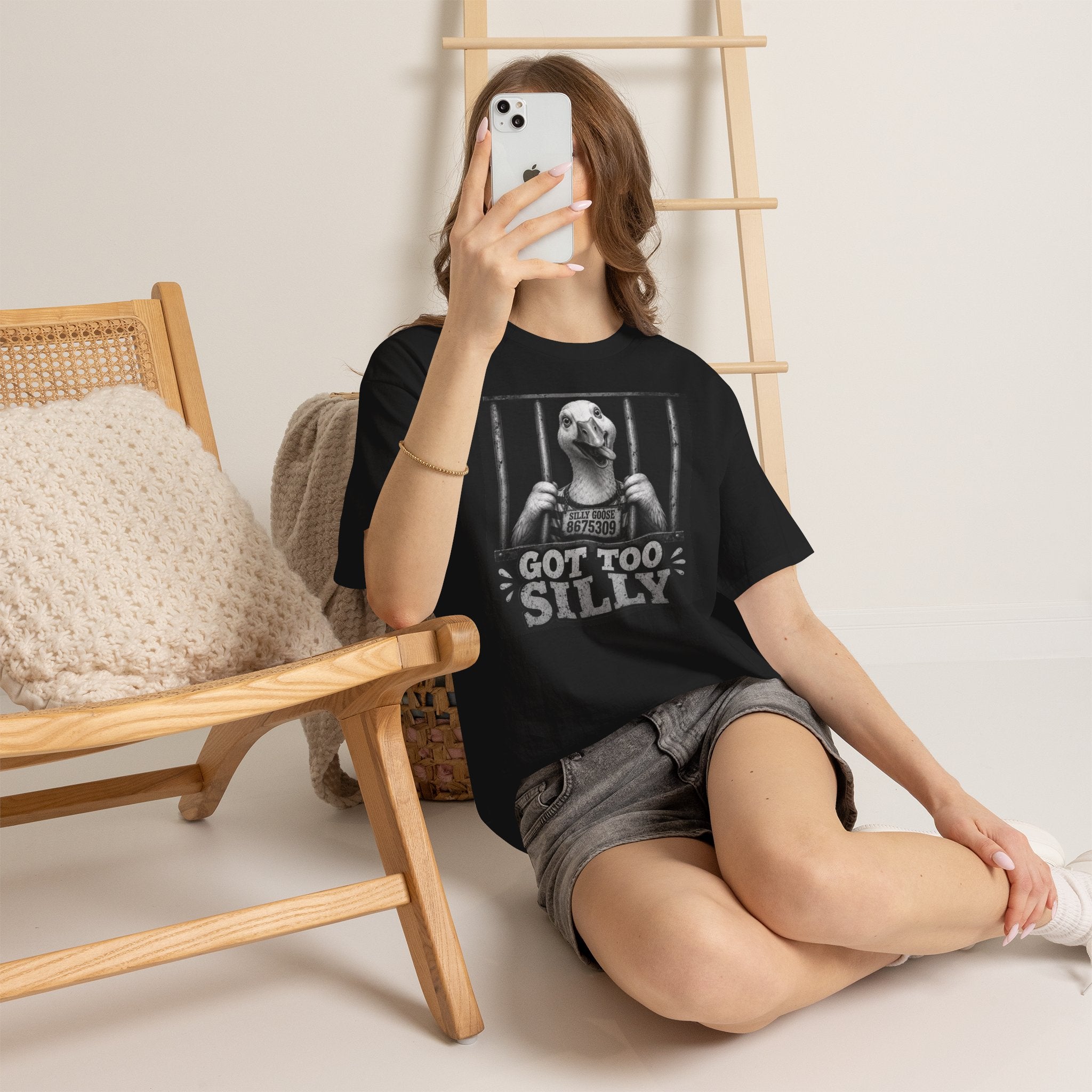 Funny Silly Goose Meme Shirt, Got Too Silly, Oversize, Womens, Mens tshirts, wear anywhere goofy tee