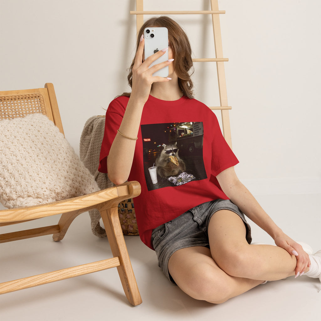 Raccoon Midnight Snack T-Shirt – Funny Urban Animal Photo Tee