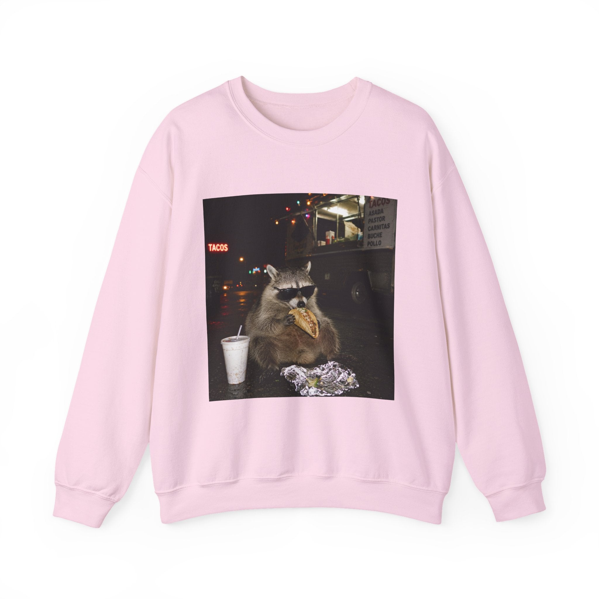 Raccoon eating a taco Sweater, Funny Raccoon Taco sweatshirt, Trash Panda Graphic hoodie, Mexican Food Lover Gift, Cinco de Mayo