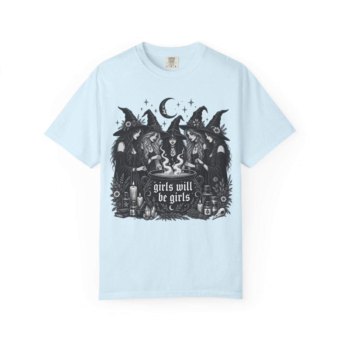 Comfort Colors Girls Will Be Girls Witch Tshirt, Vintage Halloween Women Shirt, Feminist Witch Shirt,Feminist Shirt