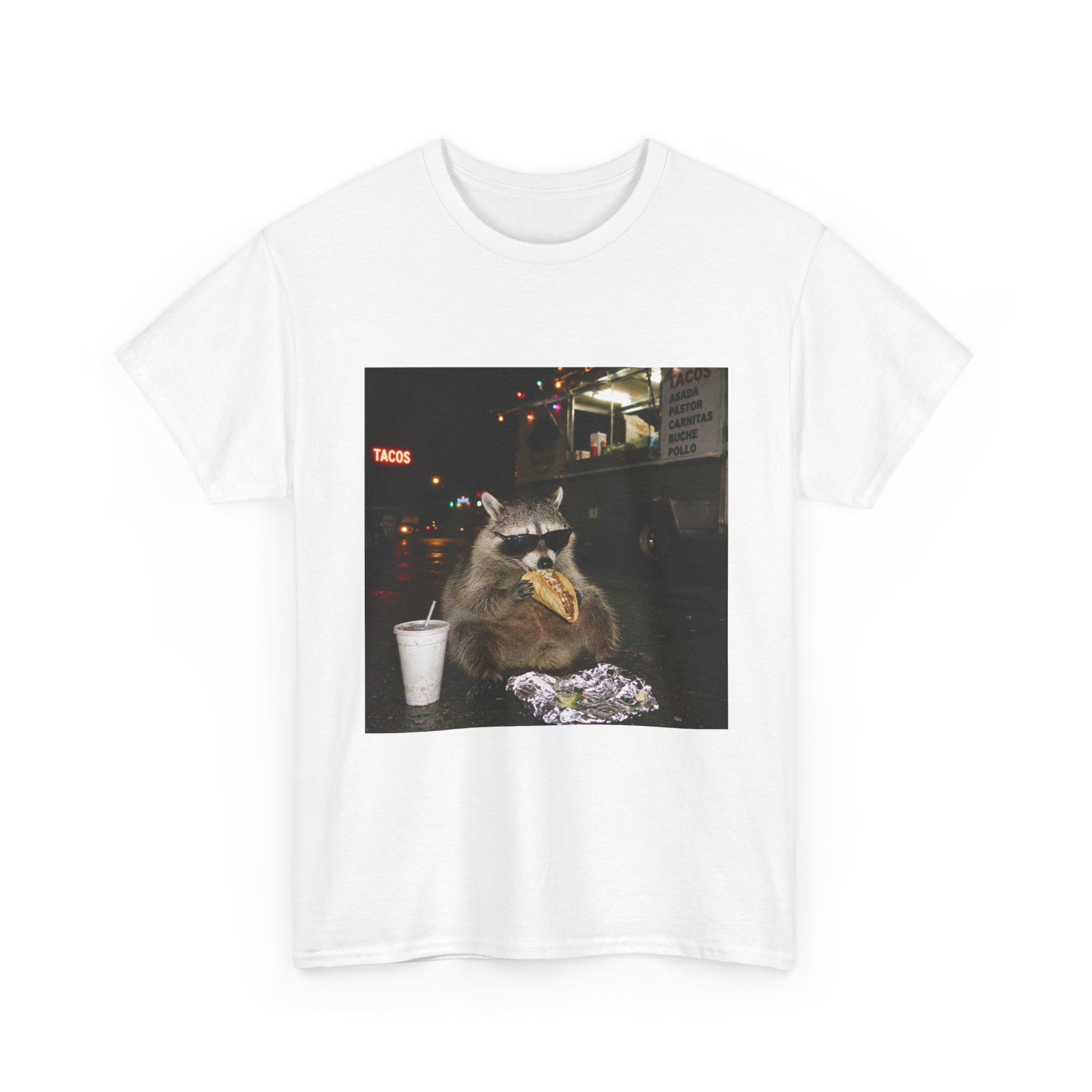 Raccoon Midnight Snack T-Shirt – Funny Urban Animal Photo Tee