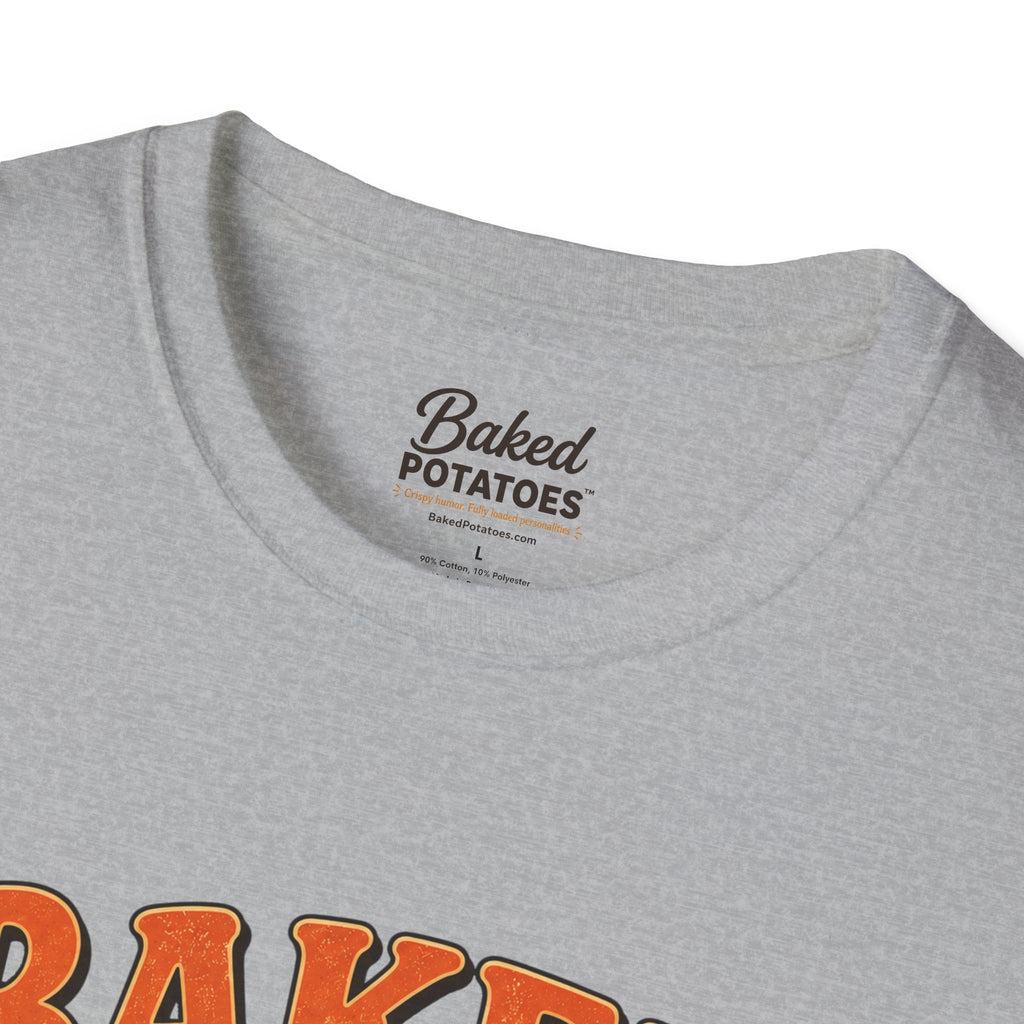 Beach T-Shirt "Baked and Beachy" | Beach Potato Graphic, Palm Tree, Sun, Relaxed