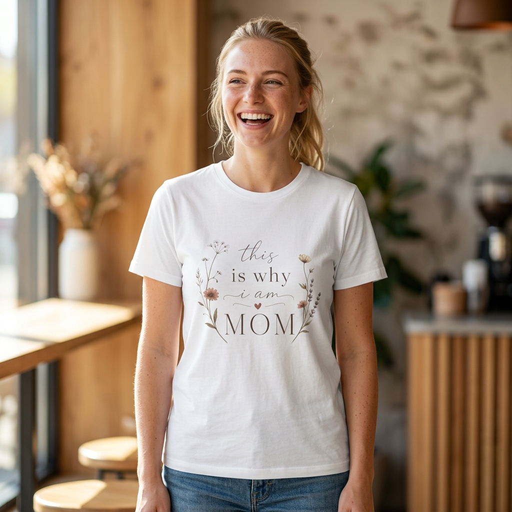 This Is Why I Am Mom T-Shirt  Floral Mother's Day Tee Holiday gift floral design tee shirt cottage core simple vintage feel