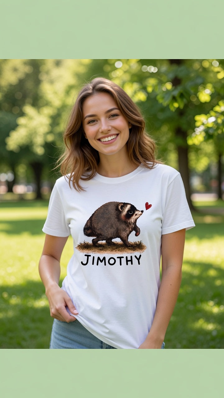 Jimothy Raccoon Shirt, Viral Seattle Raccoon Tee, Whimsical Watercolor Wildlife T-Shirt