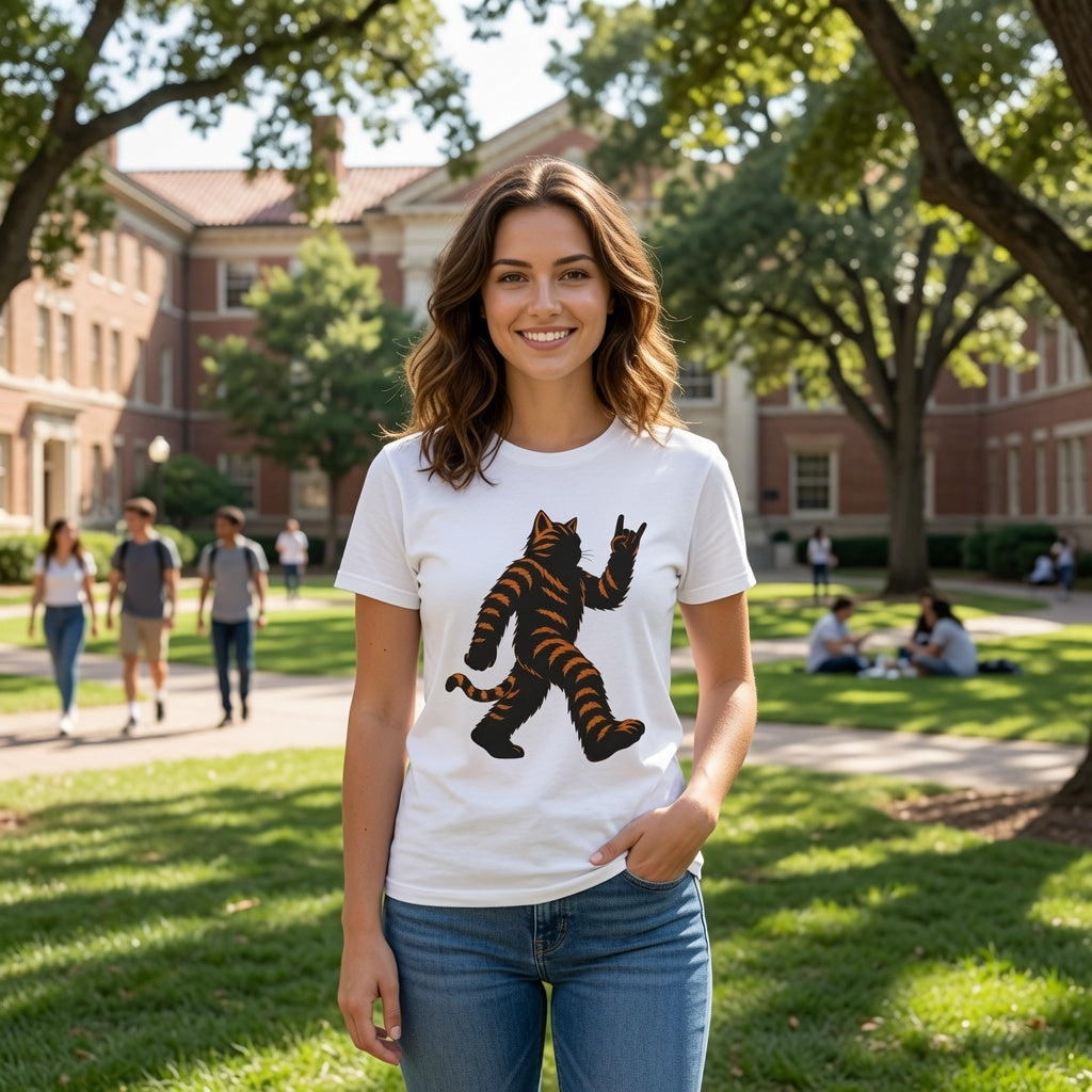 Fierce feline sasquatch mascot tee shirt Vintage kitty Sasquatch Nature Tee, Woodland Cryptid Graphic T-Shirt, Outdoor Adventure Gift