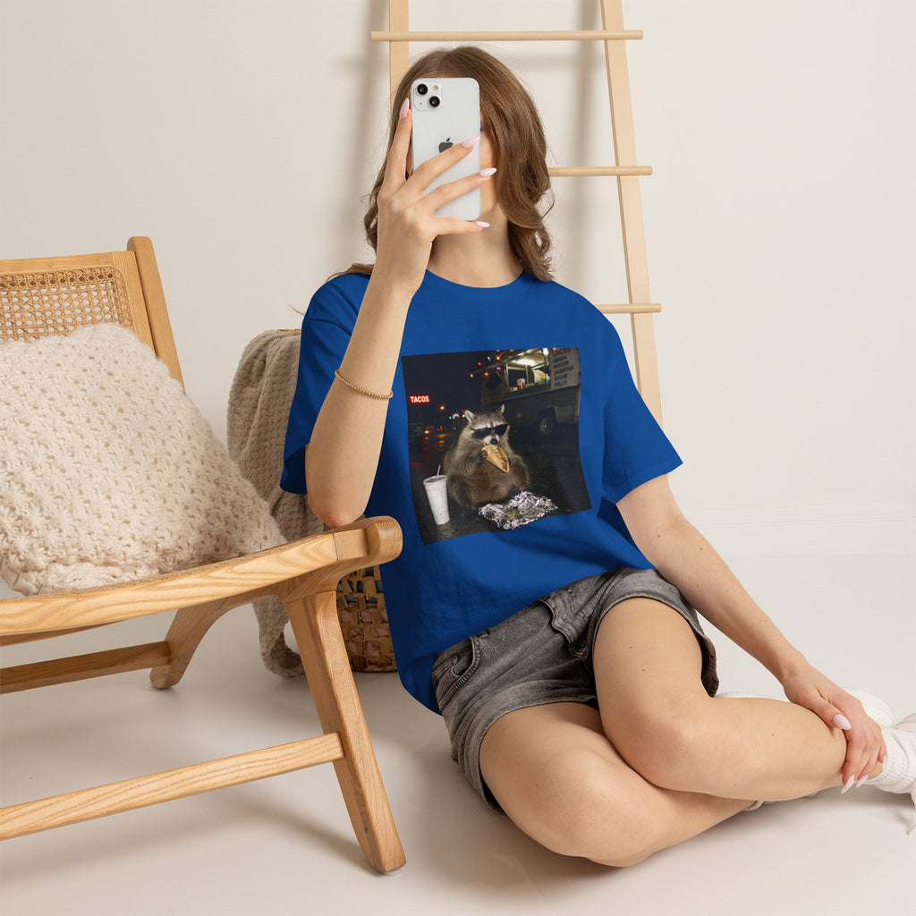 Raccoon Midnight Snack T-Shirt – Funny Urban Animal Photo Tee