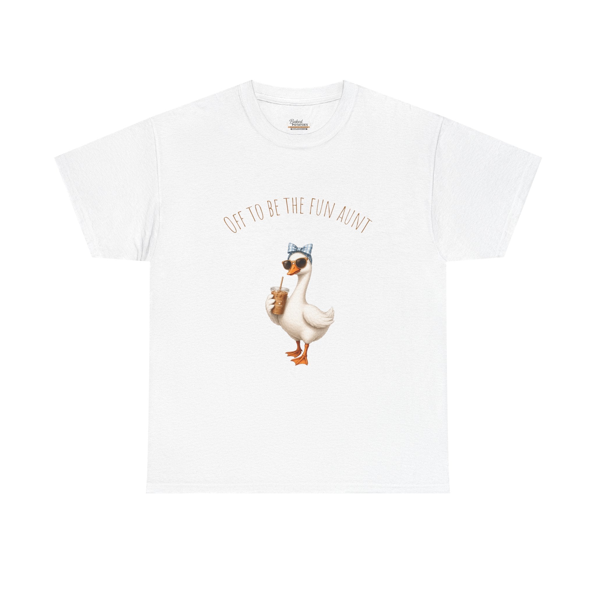 Funny Aunt Goose,Gift for Aunt, Off To Be Fun Aunt Tee Aunt Gift, Pregnancy Announcement for Sister, Future Aunt Tee, iced coffee shirt