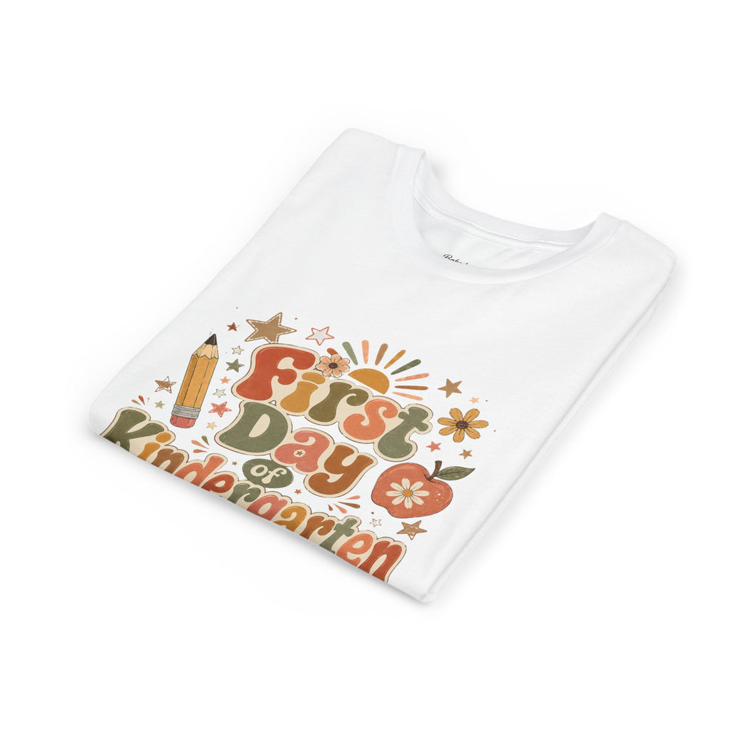 First Day of Kindergarten girls Shirt, Retro Kindergarten Tee, Back to School Shirt, Groovy Neutral School Tee, Kids First Day Outfit for them