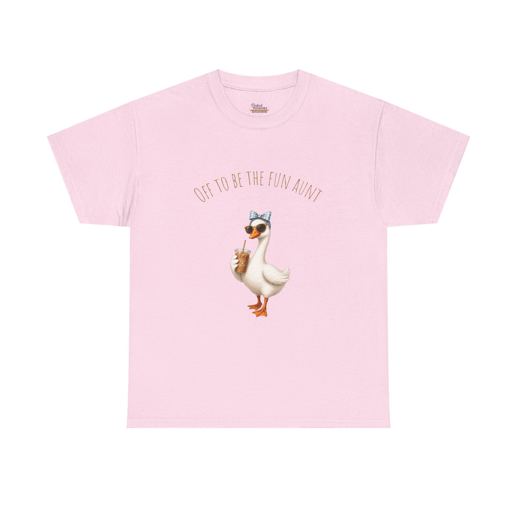 Funny Aunt Goose,Gift for Aunt, Off To Be Fun Aunt Tee Aunt Gift, Pregnancy Announcement for Sister, Future Aunt Tee, iced coffee shirt