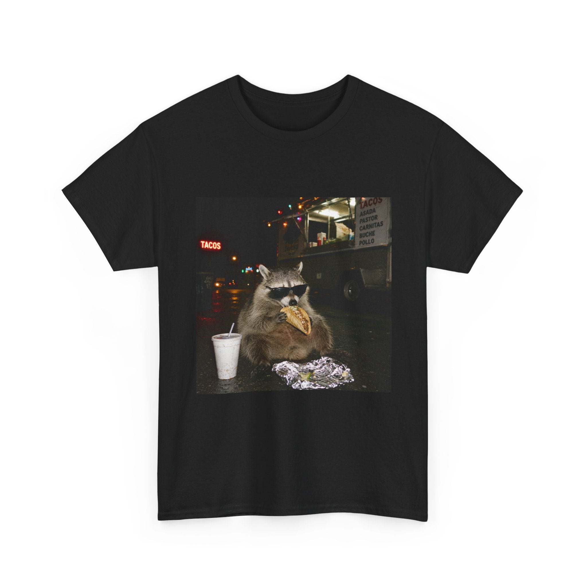 Raccoon Midnight Snack T-Shirt – Funny Urban Animal Photo Tee