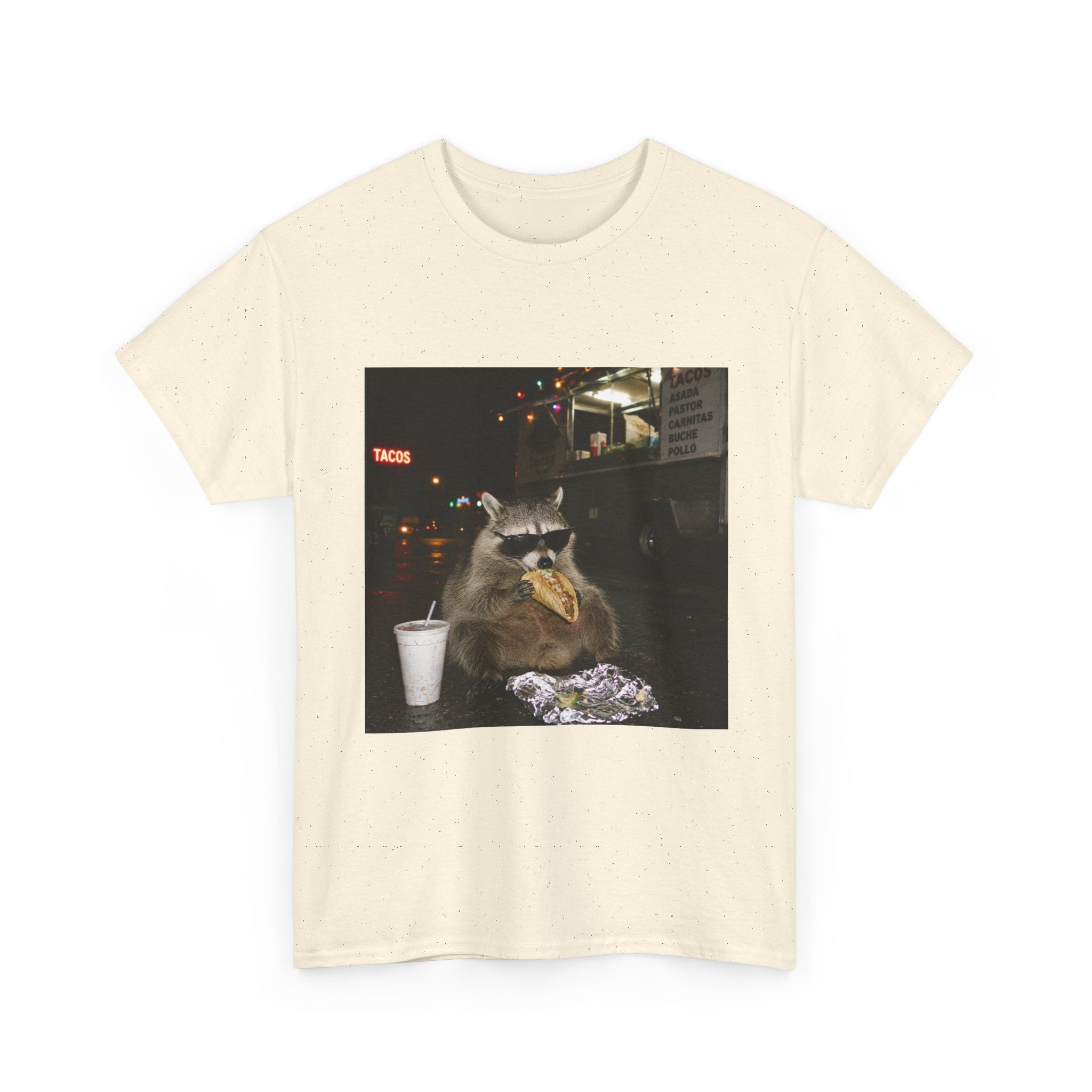 Raccoon Midnight Snack T-Shirt – Funny Urban Animal Photo Tee