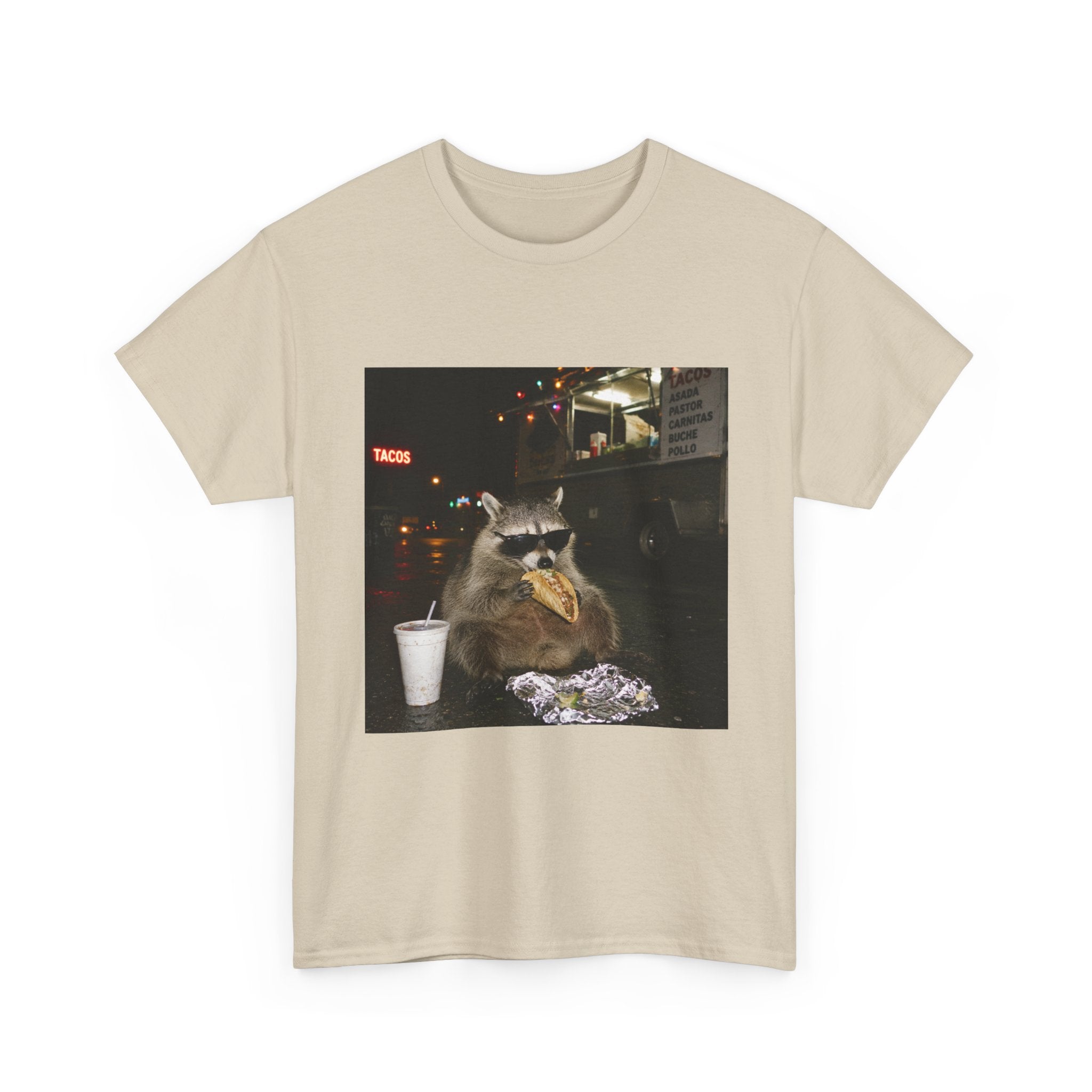 Raccoon Midnight Snack T-Shirt – Funny Urban Animal Photo Tee