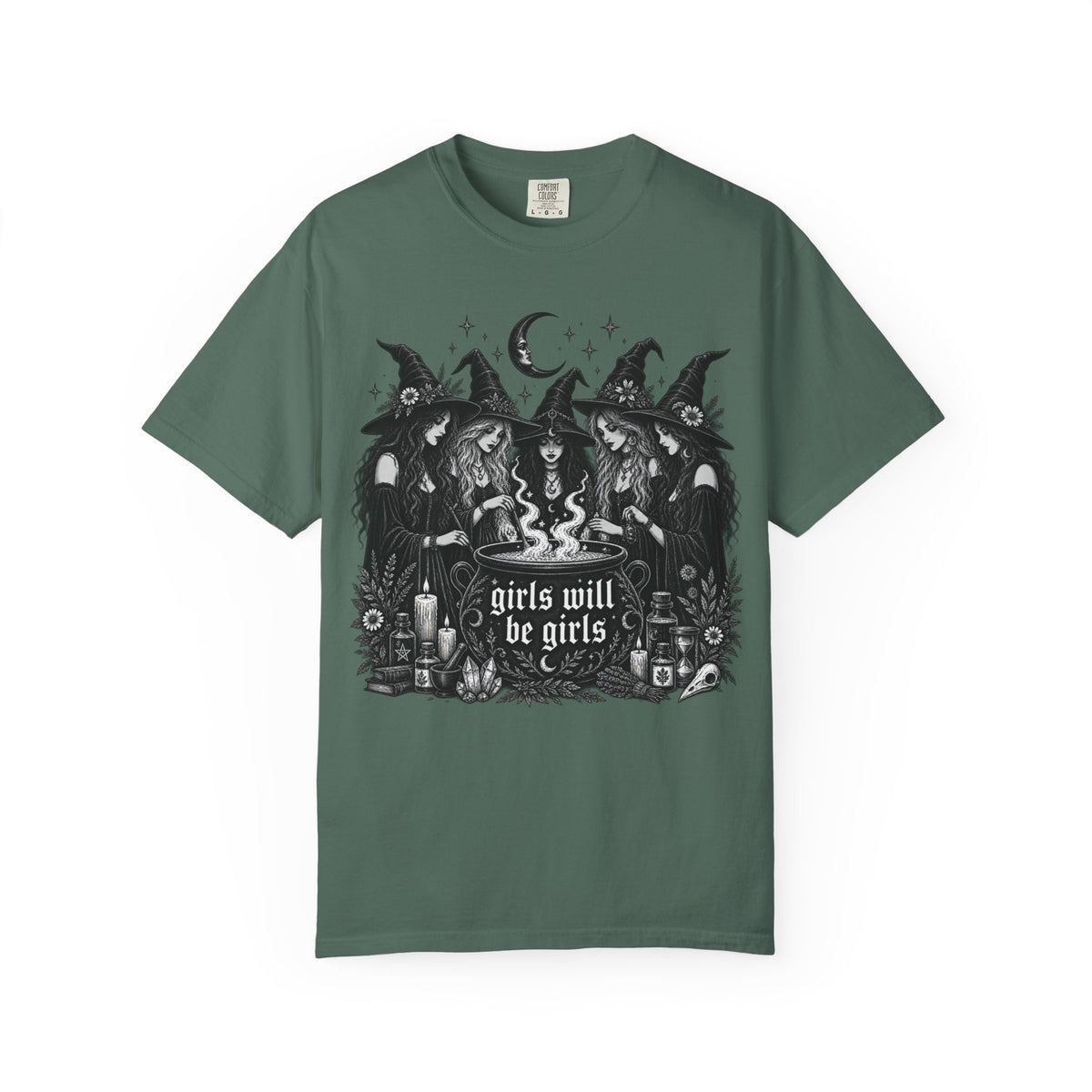 Comfort Colors Girls Will Be Girls Witch Tshirt, Vintage Halloween Women Shirt, Feminist Witch Shirt,Feminist Shirt