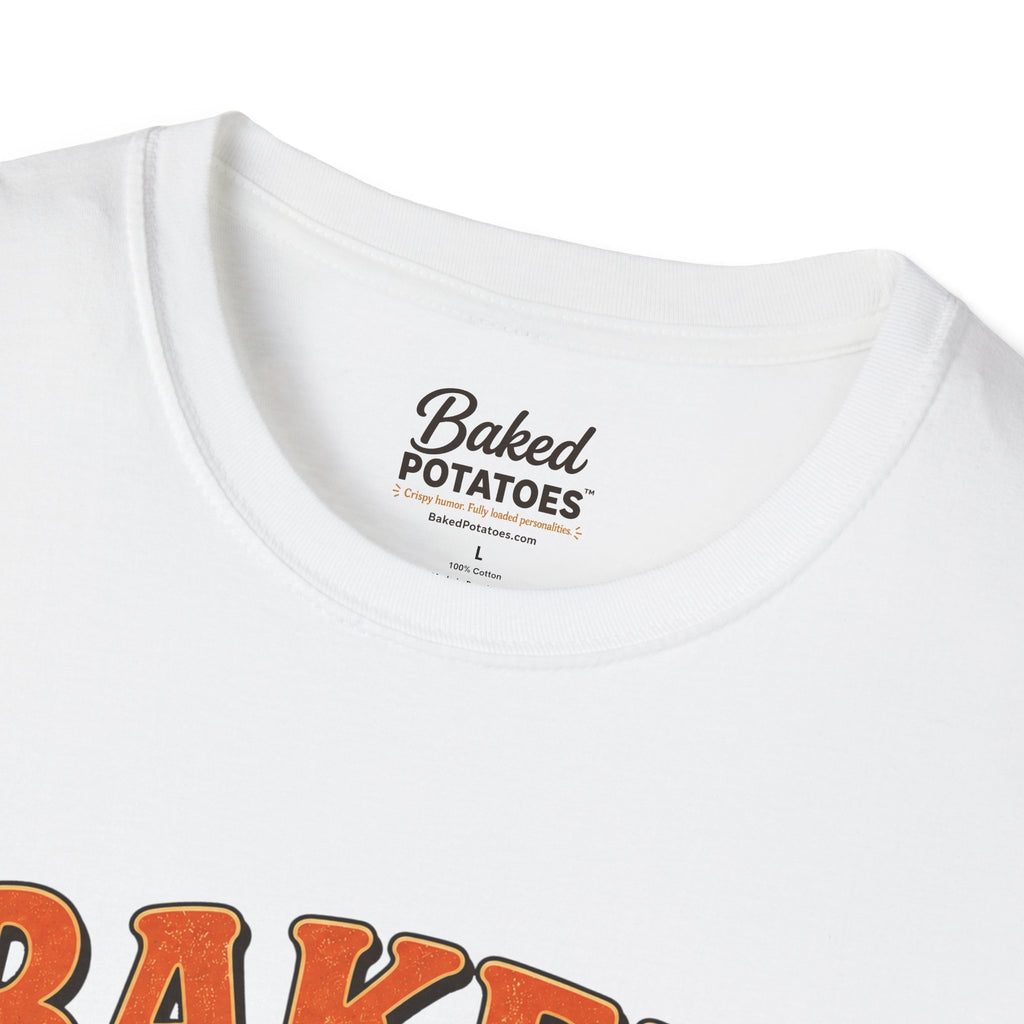 Beach T-Shirt "Baked and Beachy" | Beach Potato Graphic, Palm Tree, Sun, Relaxed