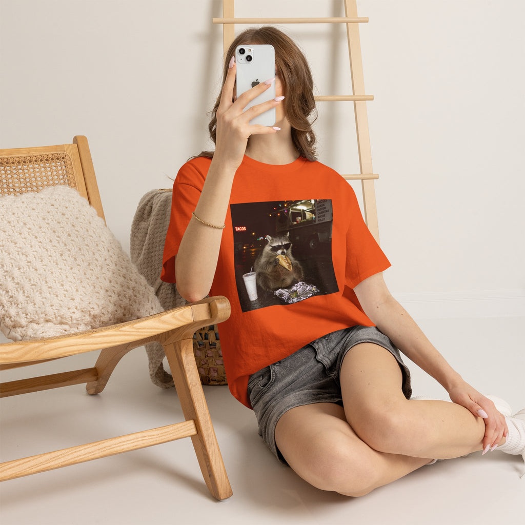 Raccoon Midnight Snack T-Shirt – Funny Urban Animal Photo Tee