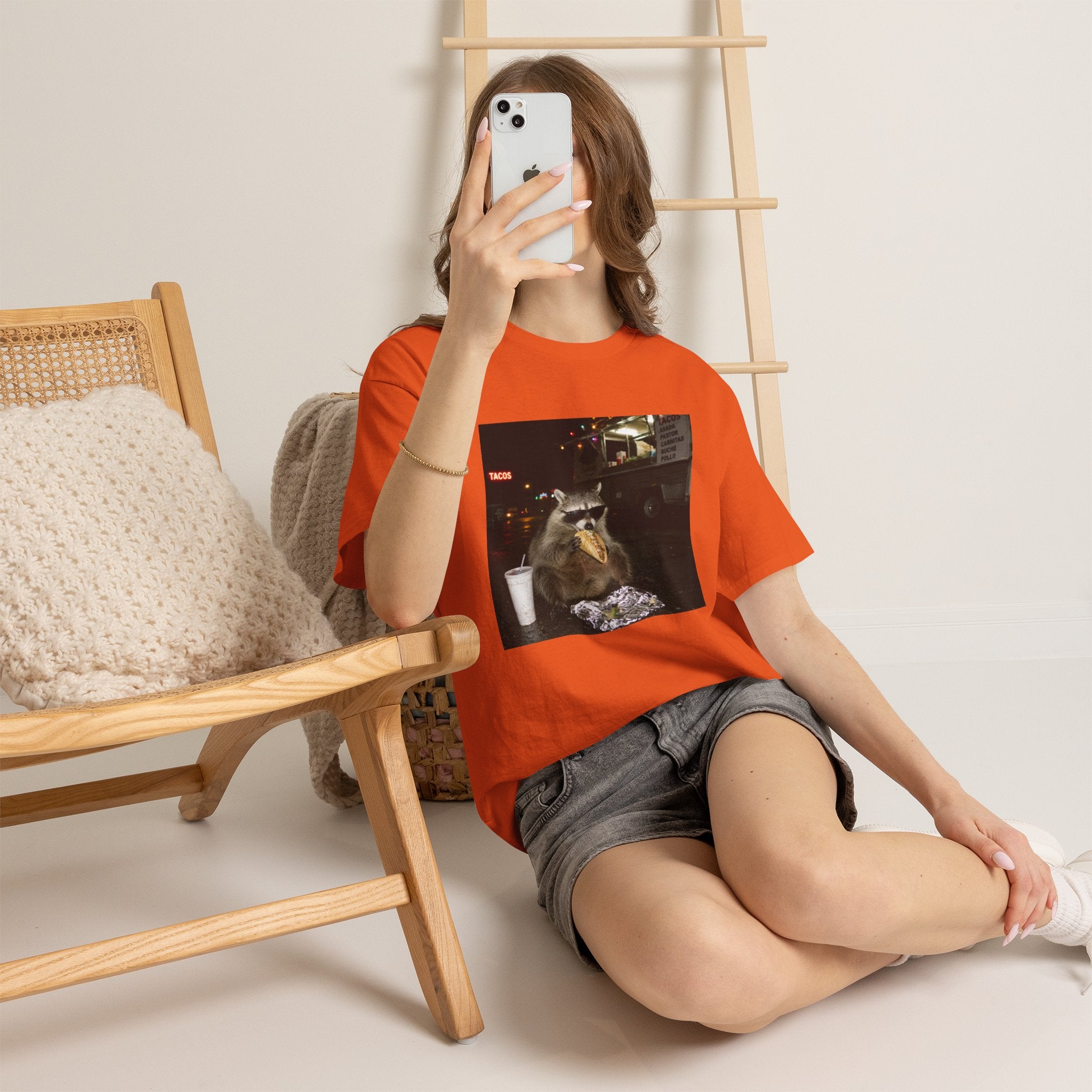 Raccoon Midnight Snack T-Shirt – Funny Urban Animal Photo Tee