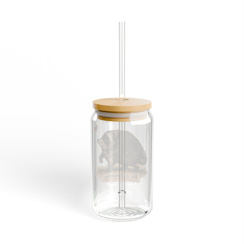 Jimothy the Seattle Cryptid Raccoon Glass  I Love Heart Jimothy | Bamboo lid and straw Can Shaped Sipper