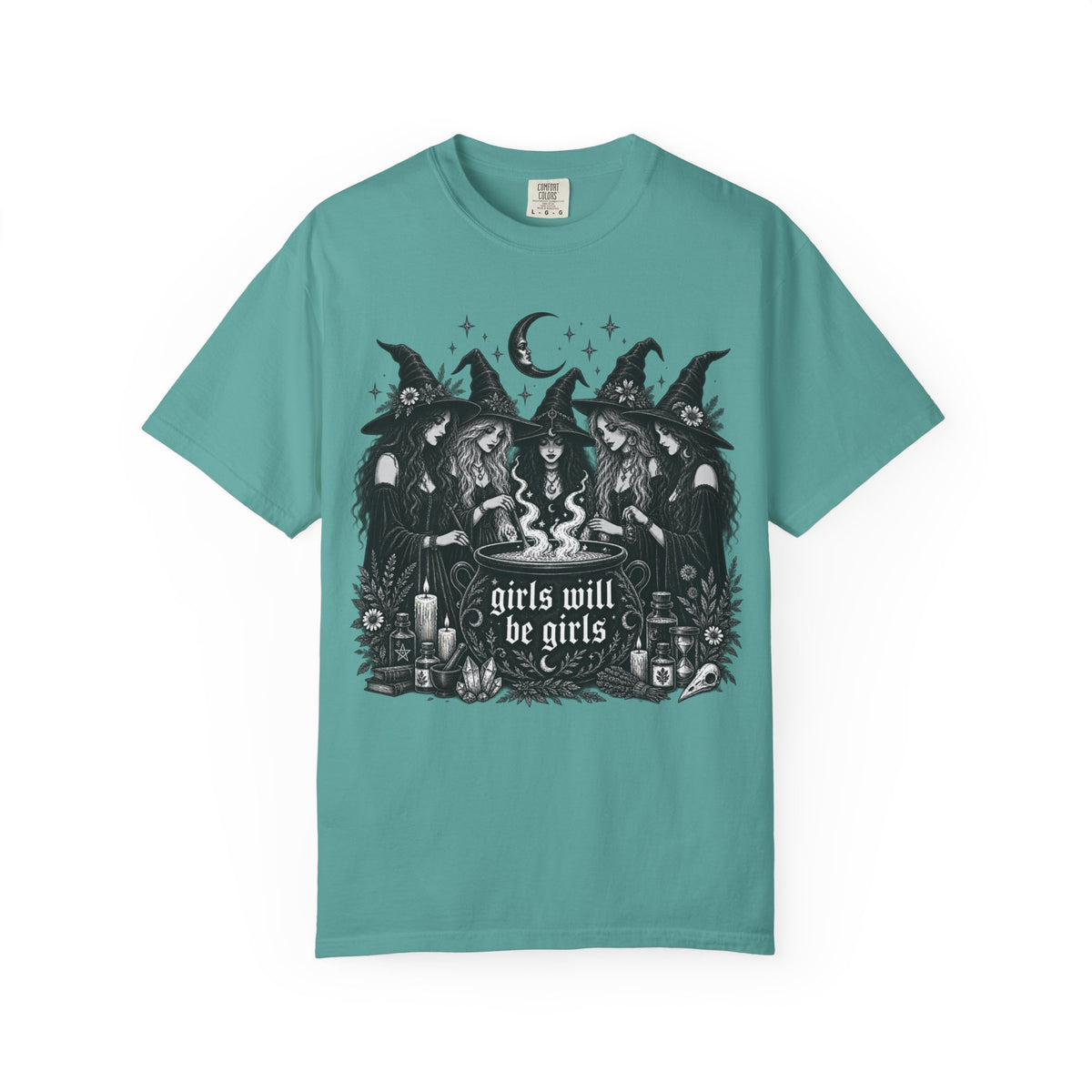 Comfort Colors Girls Will Be Girls Witch Tshirt, Vintage Halloween Women Shirt, Feminist Witch Shirt,Feminist Shirt