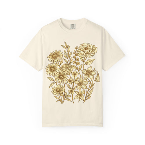 Comfort Colors® Vintage Pressed Flowers Shirt, Boho Cottagecore Shirt, Botanical Floral Tee Wildflowers Shirt Gift for Gardener Floral Shirt