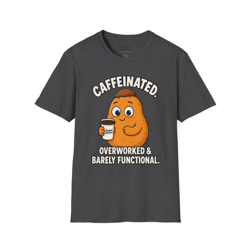 Coffee Potato T‑Shirt — “Overworked & Barely Functional” Coffee Humor Shirt
