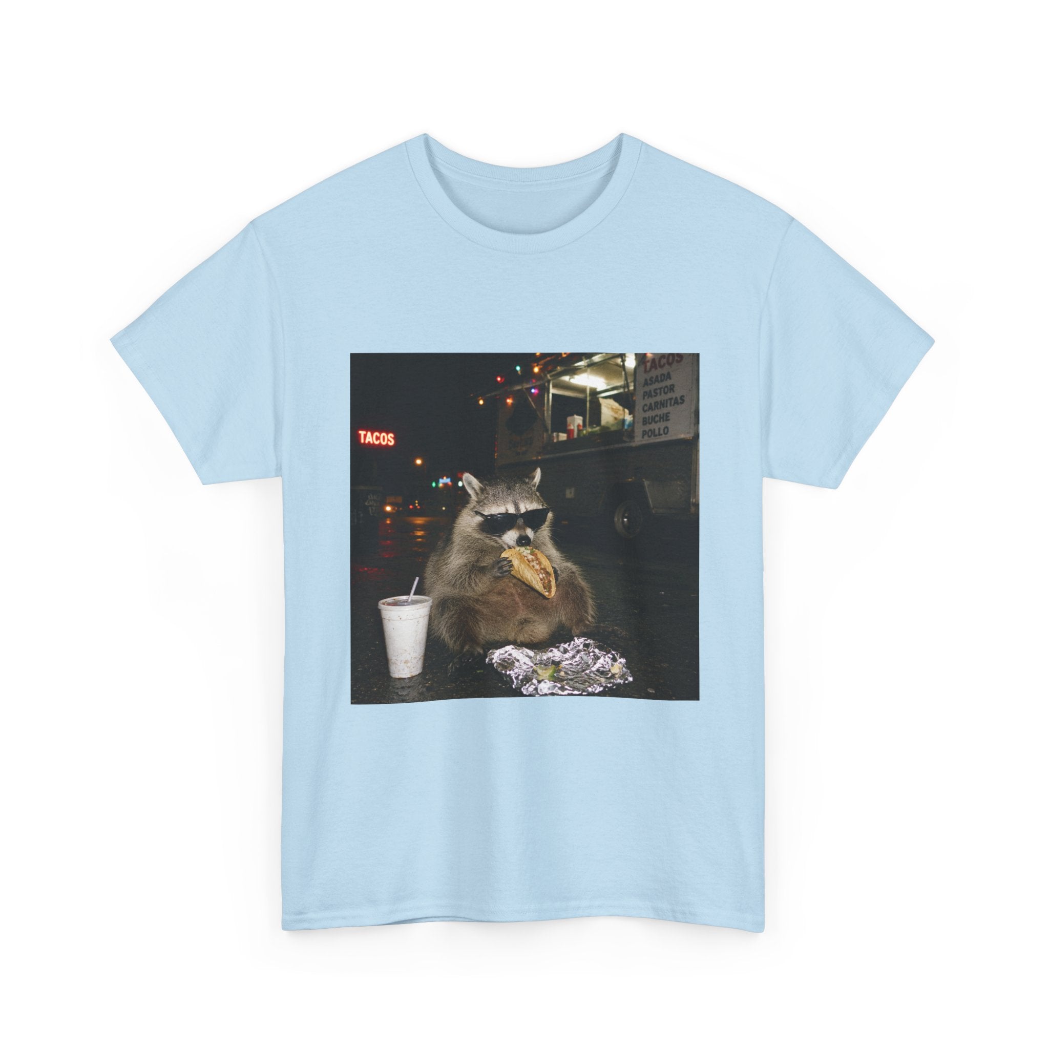 Raccoon Midnight Snack T-Shirt – Funny Urban Animal Photo Tee